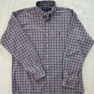 Ralph Lauren Blake Men's Long Sleeve Button-Up Shirt - PLAID - MED (VGC)